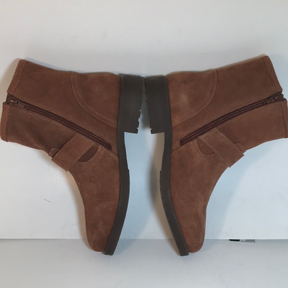 Steve Madden Alick Brown Leather Moto Buckle Boots - Picture 3 of 8